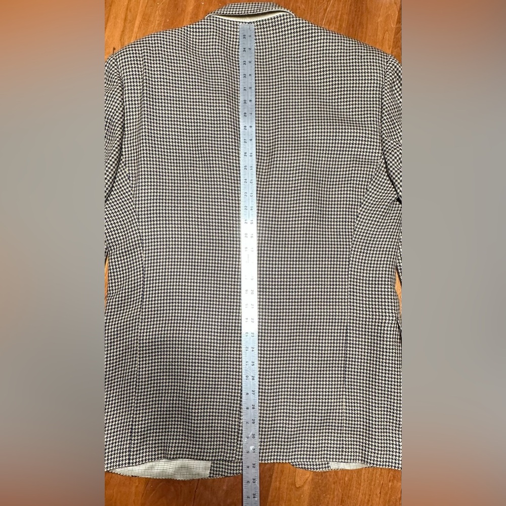 VTG Christian Dior Le Connaisseur Men’s Beige Houndstooth Blazer Sport Coat 44L - Picture 14 of 15